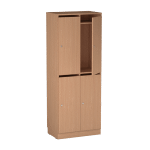 Personalskåp – 4 fack med postfack 660x420x1725 mm – Bok