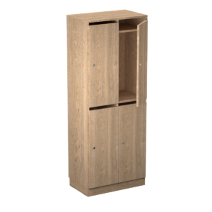 Personalskåp – 4 fack med postfack 660x420x1725 mm – Ek