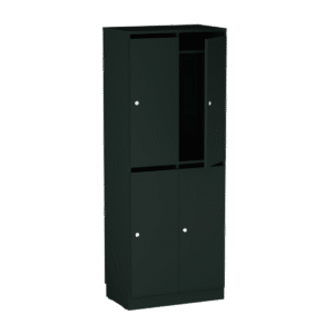 Personalskåp – 4 fack med postfack 660x420x1725 mm – Svart