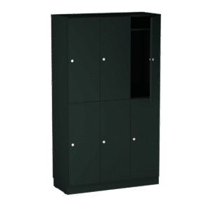 Personalskåp – 6 fack  1000x420x1725 mm – Svart
