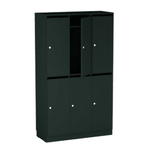 Personalskåp – 6 fack med postfack 1000x420x1725 mm – Svart