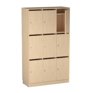 Personalskåp – 9 fack med postfack 1000x420x1725 mm – Björk