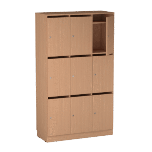 Personalskåp – 9 fack med postfack 1000x420x1725 mm – Bok