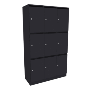Personalskåp – 9 fack med postfack 1000x420x1725 mm – Svart