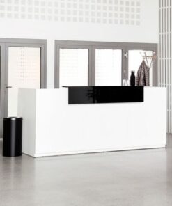 Receptionsdisk DNA – Inkl. elektriskt sitt- och ståbord, 260 cm, Vit