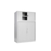 SMK lågt Kontorsskåp med jalusidörrar Metall / plast  – Ljusgrå