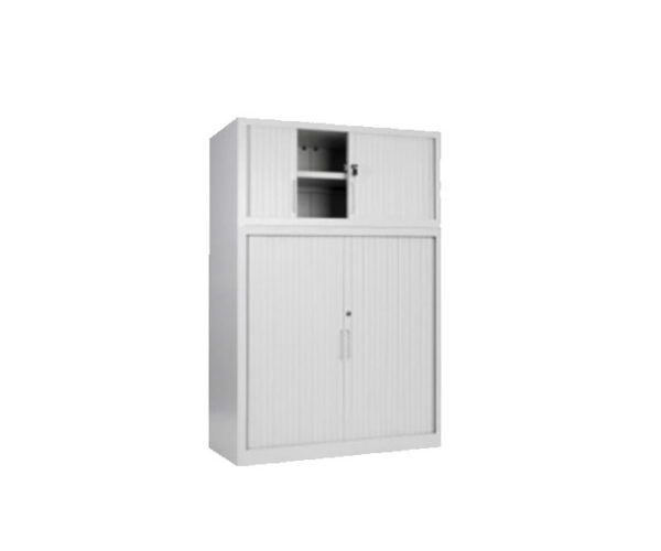 SMK lågt Kontorsskåp med jalusidörrar Metall / plast  – Ljusgrå