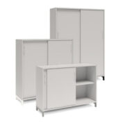 Skåp med skjutdörrar 1200 mm – DNA – Ljusgrå