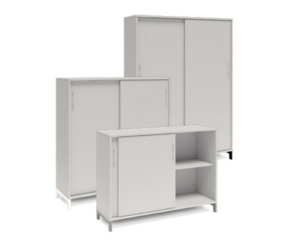 Skåp med skjutdörrar 1200 mm – DNA – Ljusgrå