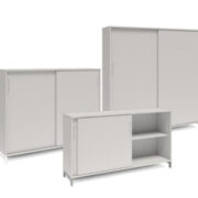 Skåp med skjutdörrar 1600 mm – DNA – Ljusgrå