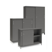 Skåp med skjutdörrar – Bredd 1200 mm | DNA – Mörkgrå | 3 storlekar
