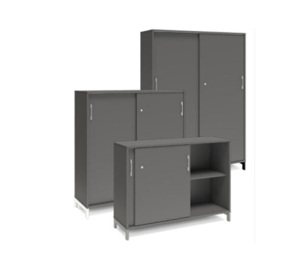 Skåp med skjutdörrar – Bredd 1200 mm | DNA – Mörkgrå | 3 storlekar