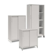 Skåp med skjutdörrar Bredd 800 mm –  DNA – LJUSGRÅ – 3 storlekar. Från: