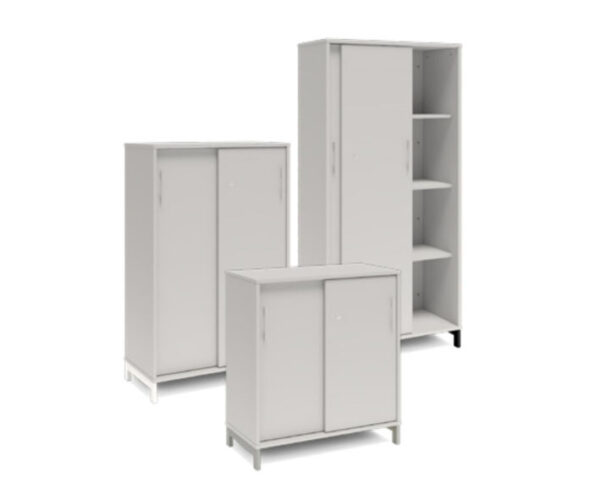 Skåp med skjutdörrar Bredd 800 mm –  DNA – LJUSGRÅ – 3 storlekar. Från: