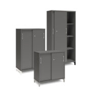 Skåp med skjutdörrar – Bredd 800 mm – DNA – Mörkgrå