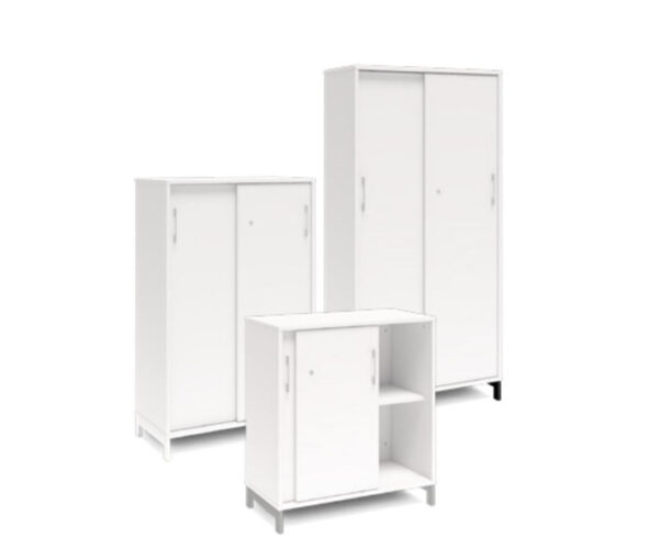 Skåp med skjutdörrar – Bredd 800 mm | DNA – VIT | 3 storlekar