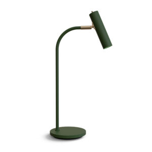 Slender Bordslampa – Stilren och modern belysning – Mörkgrön / mässing