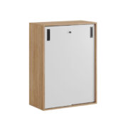 Småland Skjutdörrskåp – Bredd 80 cm x Höjd 107,5 cm, Vit, grå eller ek. Från: