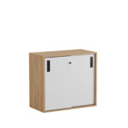 Småland Skjutdörrskåp ek – Bredd 80 cm x Höjd 72 cm.  Dörrar Vit, grå eller ek.