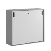 Småland Skjutdörrskåp grå – Bredd 120 cm x Höjd 107,5 cm, Vit, grå eller ek. Från: