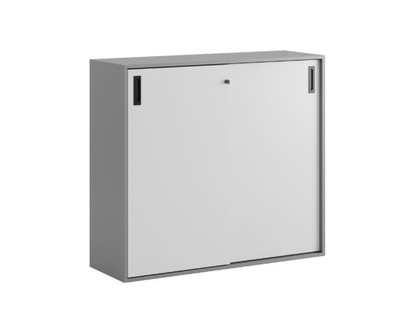 Småland Skjutdörrskåp grå – Bredd 120 cm x Höjd 107,5 cm, Vit, grå eller ek. Från: