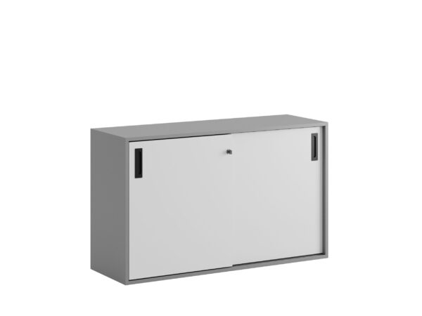 Småland Skjutdörrskåp grå – Bredd 120 cm x Höjd 72 cm, Vit, grå eller ek. Från: