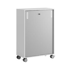 Småland Skjutdörrskåp vit med hjul – 120×81 cm