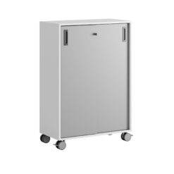 Småland Skjutdörrskåp vit med hjul – 120×81 cm