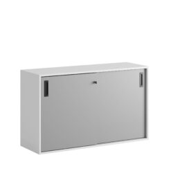 Småland Skjutdörrsskåp – Bredd 120 cm x Höjd 72 cm, Vit, grå eller ek. Från: