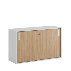 Småland Skjutdörrsskåp – Bredd 120 cm x Höjd 72 cm, Vit, grå eller ek. Från: