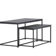 Staal Soffbord Bord 1: 43×100 cm Bord 2: 33x75cm Svart