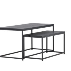 Staal Soffbord Bord 1: 43×100 cm Bord 2: 33x75cm Svart