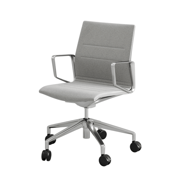 Styrelse – Kontorsstol med låg rygg, Ljusgrå