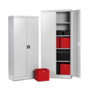 Twinstore förvaringsskåp metall – Silvergrå – 2 för 1