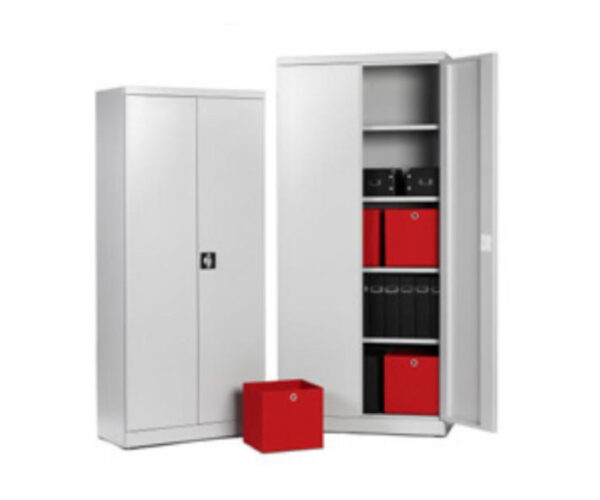 Twinstore förvaringsskåp metall – Silvergrå – 2 för 1