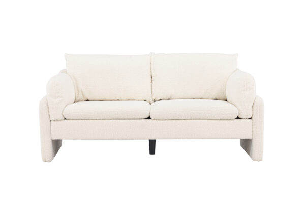 Vindel – 2-sits soffa i vitt teddytyg