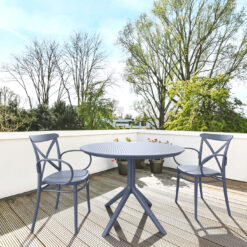 SKY cafébord Ø105, miljövänligt glas med elj‑design