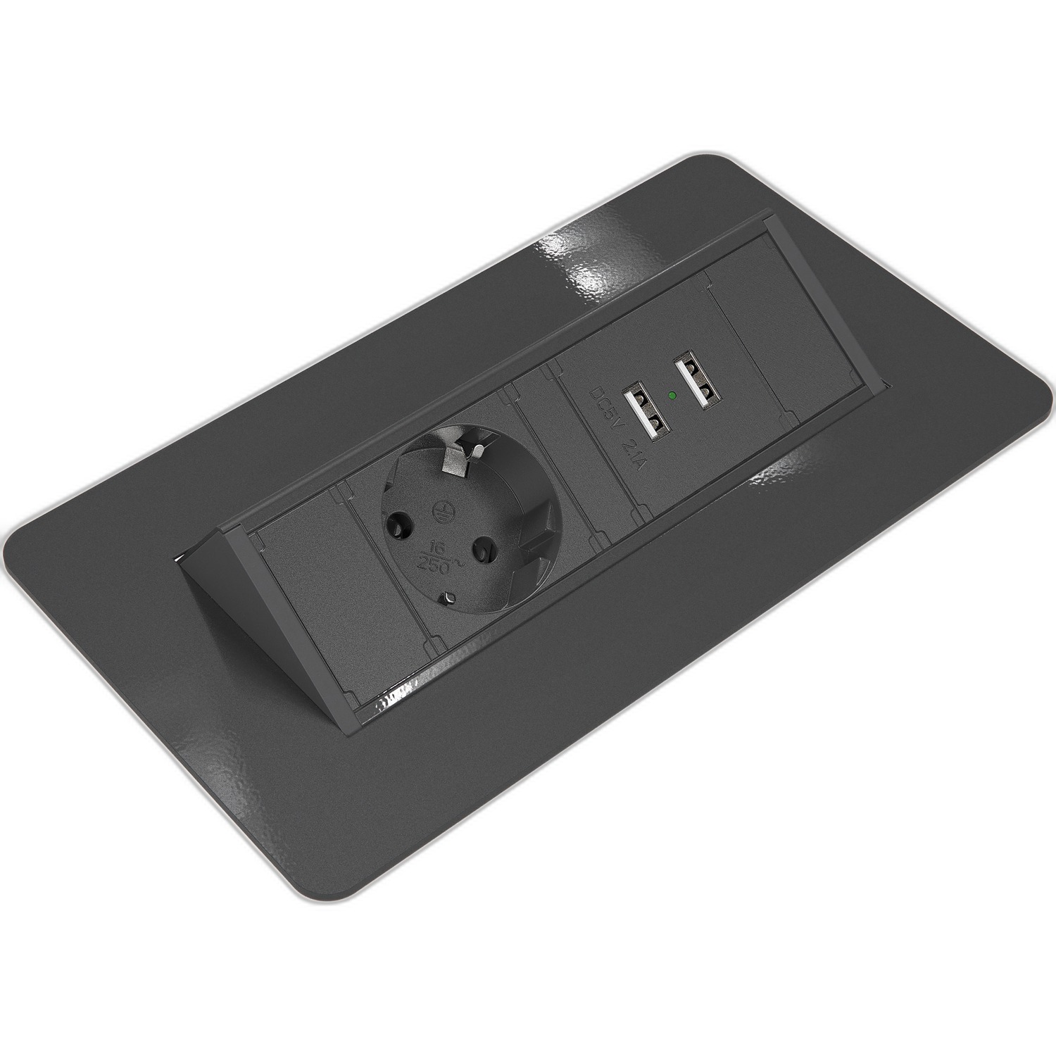 Axessline QuickBox – 1 El + 2 USB Laddare – 3 färger
