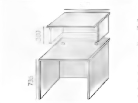 Eco Receptionsdisk rak – 800 mm