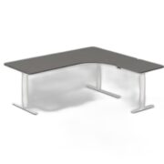 Höj- och sänkbart hörn skrivbord DNA – 2000 mm x 1800/2000/2200 mm