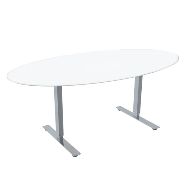 Konferensbord ovalt komplett – höj & sänkbart 1900 × 1000 mm