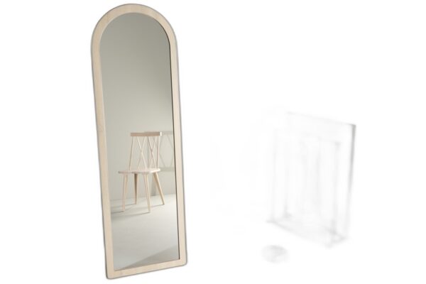Memphis – Stor spegel 193 × 60 cm vitputsad träfärg