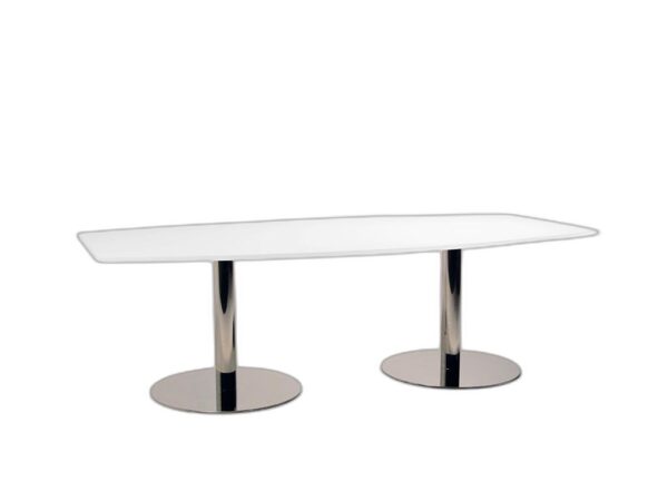 Orlando konferensbord – båtformat mötesbord med pelarstativ