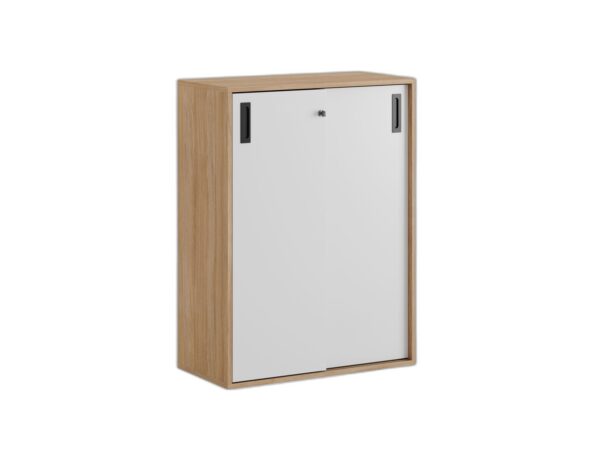 Småland Skjutdörrskåp – Bredd 80 cm x Höjd 107,5 cm, Vit, grå eller ek. Från: