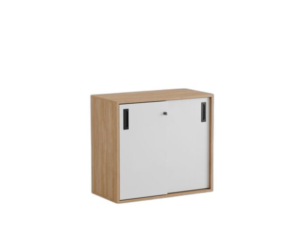 Småland Skjutdörrskåp ek – Bredd 80 cm x Höjd 72 cm. Dörrar Vit, grå eller ek.