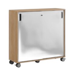 Småland Skjutdörrskåp ek med hjul – 120×116 cm