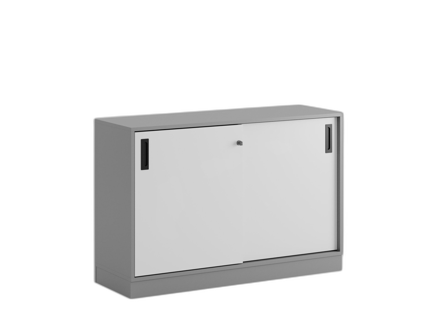 Småland Skjutdörrskåp grå med sockel – 120 cm x 80 cm