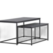 Staal Soffbord Bord 1: 43×100 cm Bord 2: 33x75cm Svart