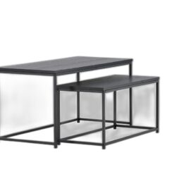 Staal Soffbord Bord 1: 43×100 cm Bord 2: 33x75cm Svart