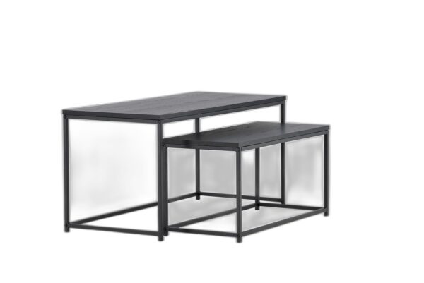 Staal Soffbord Bord 1: 43×100 cm Bord 2: 33x75cm Svart
